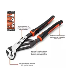 Gearwrench Tools Z2 Auto-Bite Tongue and Groove Plier Set with Dual Material Handle (2-Piece) RTABCGSET2