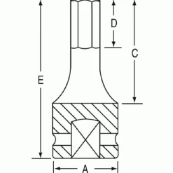 Grey Pneumatic 3/8" Drive x 3/16" 6" Length 19066F