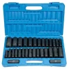 Grey Pneumatic 30 Piece 1/2" Drive SAE & Metric Deep Impact Socket Impact Socket Set 1512DM