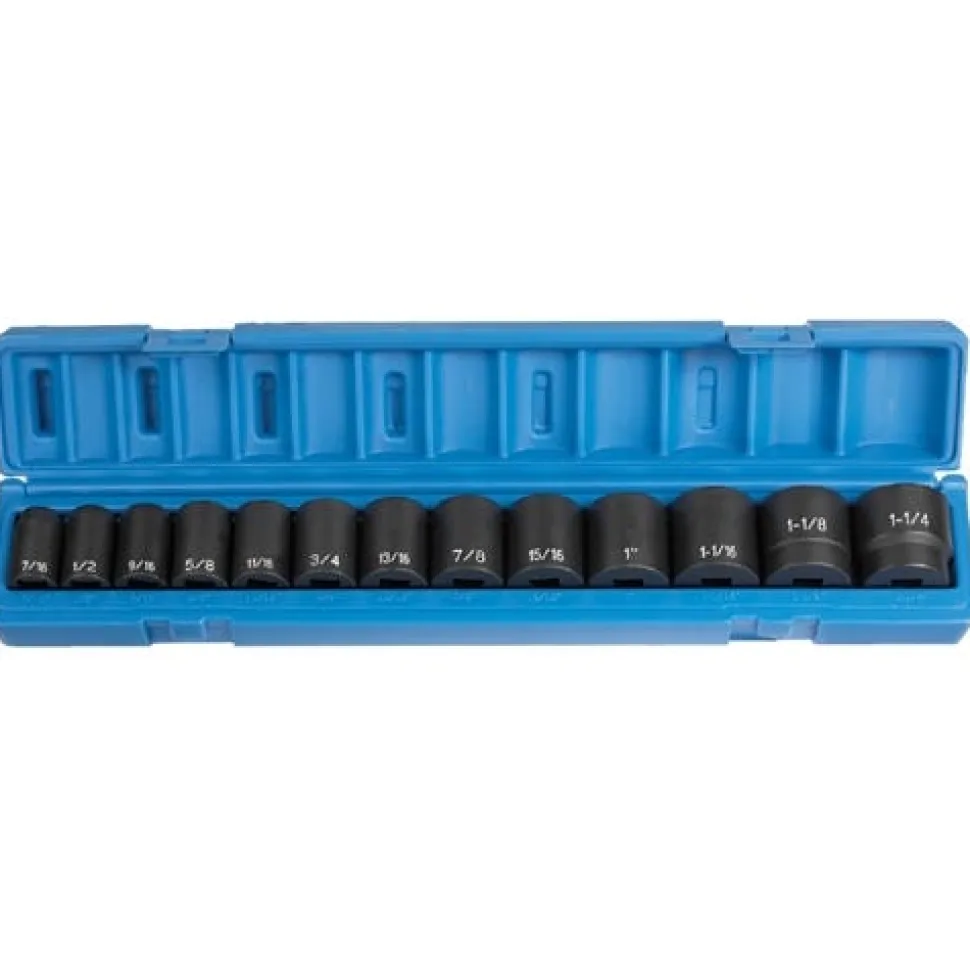 Grey Pneumatic 13 Piece 1/2" Drive Standard Impact Socket Set 1312