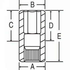 Grey Pneumatic #5 Spline x 1-5/8" Deep Length Impact Socket (SAE) 5052D