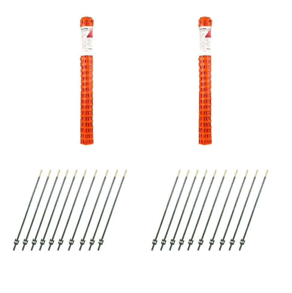 Grip-Rite T-Post 6' 1.25 lb/ft Green Painted Fence/Barrier With Barrier Fence Orange 4'X100' Kit PRM-TP60125GC-PRM-BFW4100E