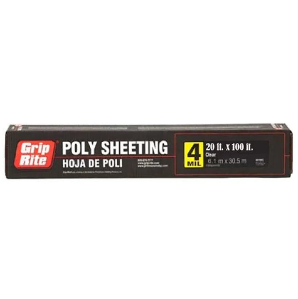 Grip Rite 20' X 100' 4MIL Clear Polyethylene Sheeting 420100C