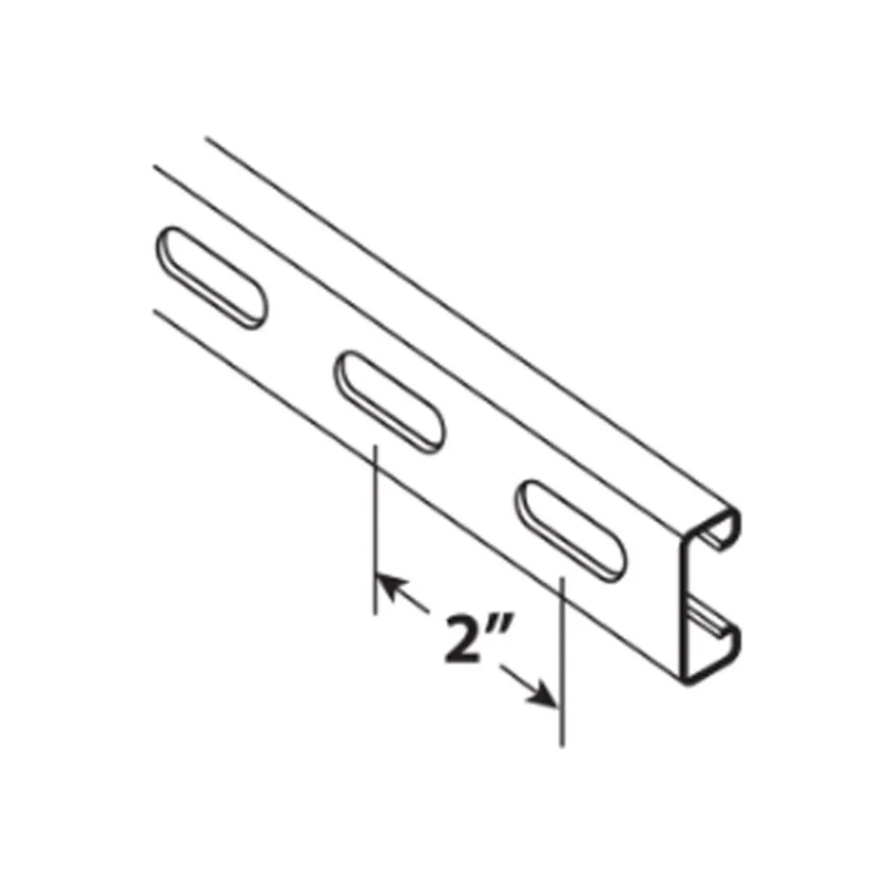 G-Strut Channel 134 Series 13/16" x 1-5/8" (JR) 10' Length, 14 Gauge, Galvanized, Oval Slot, G134OS1