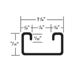 G-Strut Channel 134 Series 13/16" x 1-5/8" (JR) 10' Length, 14 Gauge, Galvanized, Oval Slot, G134OS1