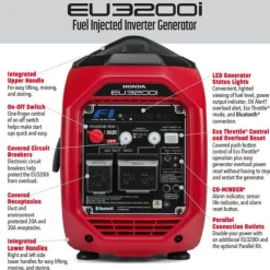 Honda Power Equipment 665740 Honda Inverter Generator 3200W 49 ST EU3200IAN