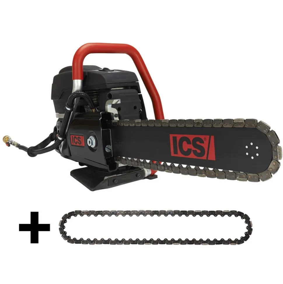 ICS Concrete Chain Saw 695XL 16" Gas Power w/ (2x) PowerGrit Chain Kit 575827 & 537764
