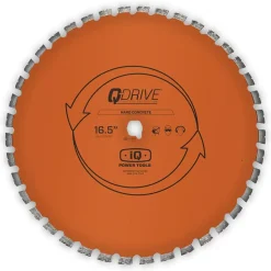 iQ 16.5" Q-Drive Arrayed Segmented Hard Concrete Orange Blade w/ Silent Core MX16-125-QD-HM2