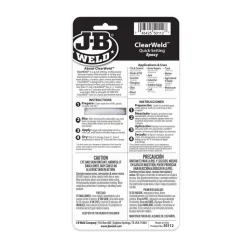 J-B Weld ClearWeld Syringe Cold Weld Epoxy (Repair Metal, Glass, Plastic) 50112