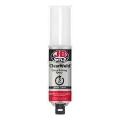 J-B Weld ClearWeld Syringe Cold Weld Epoxy (Repair Metal, Glass, Plastic) 50112