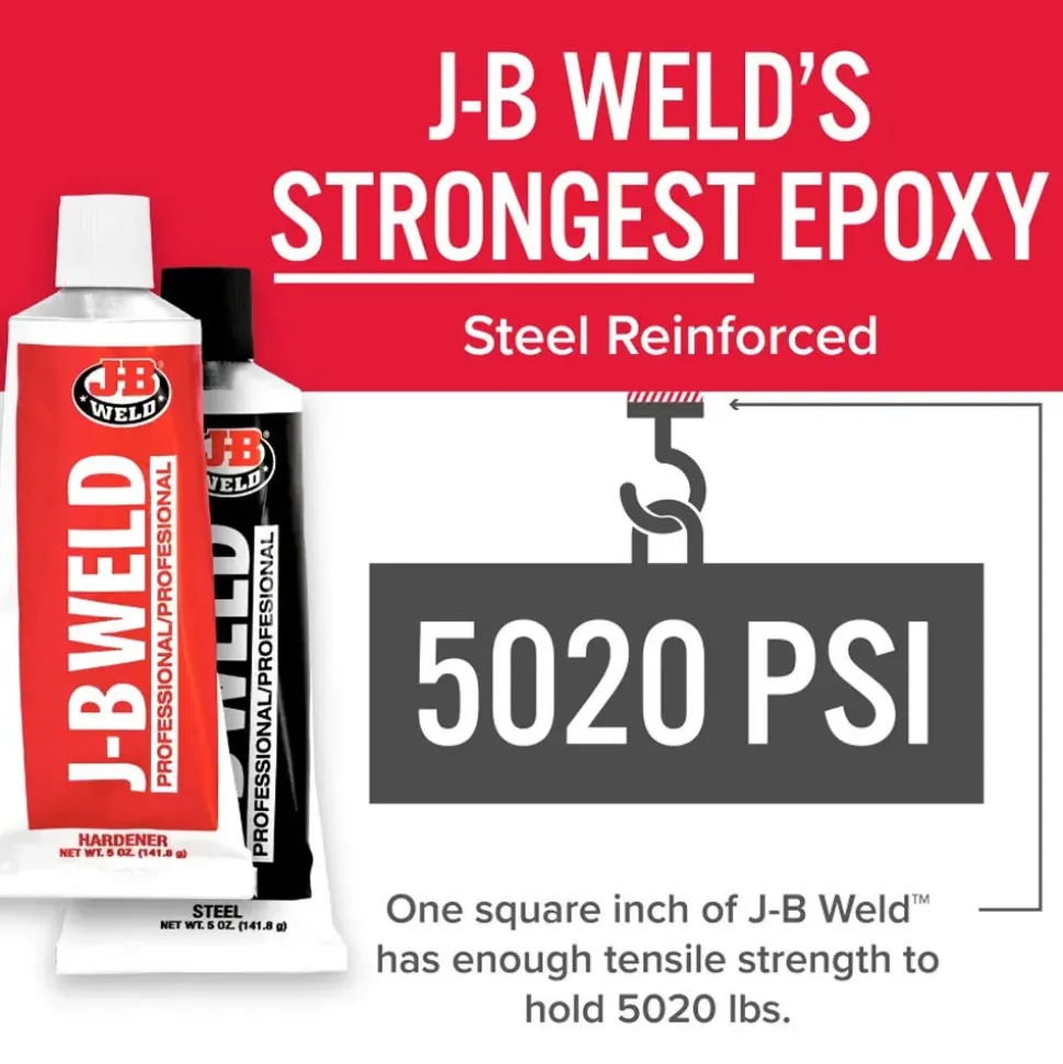 J-B Weld Cold Weld Two-Part Epoxy (Repair Metal, Fiberglass, Plastic) Pro Size 10 oz 8281