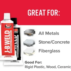 J-B Weld Cold Weld Two-Part Epoxy (Repair Metal, Fiberglass, Plastic) Pro Size 10 oz 8281