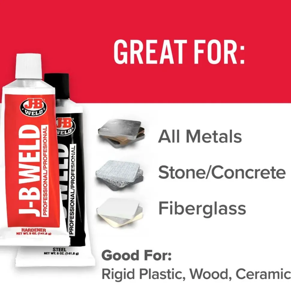 J-B Weld Cold Weld Two-Part Epoxy (Repair Metal, Fiberglass, Plastic) Pro Size 10 oz 8281