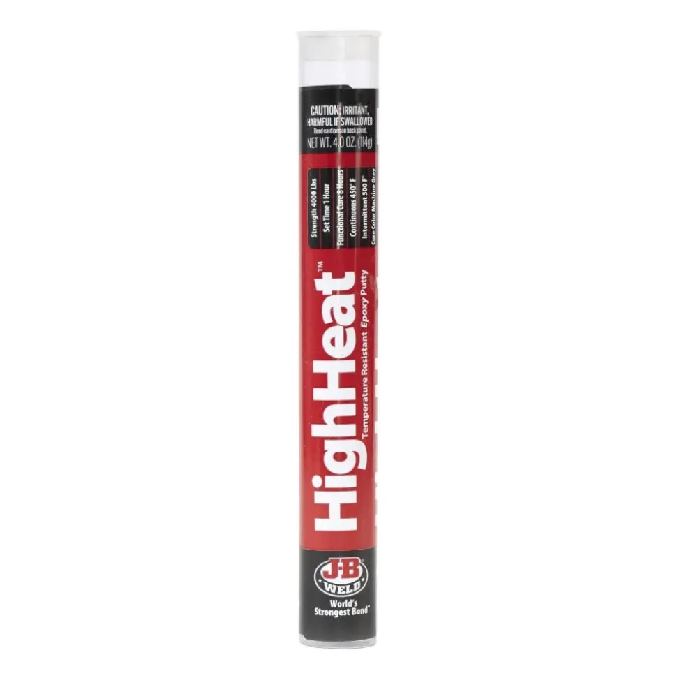 J-B Weld HighHeat Epoxy Putty (Repair Metal, Plastic, Fuel Resistant) - 4 oz 8298U