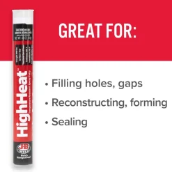 J-B Weld HighHeat Epoxy Putty (Repair Metal, Plastic, Fuel Resistant) - 4 oz 8298U
