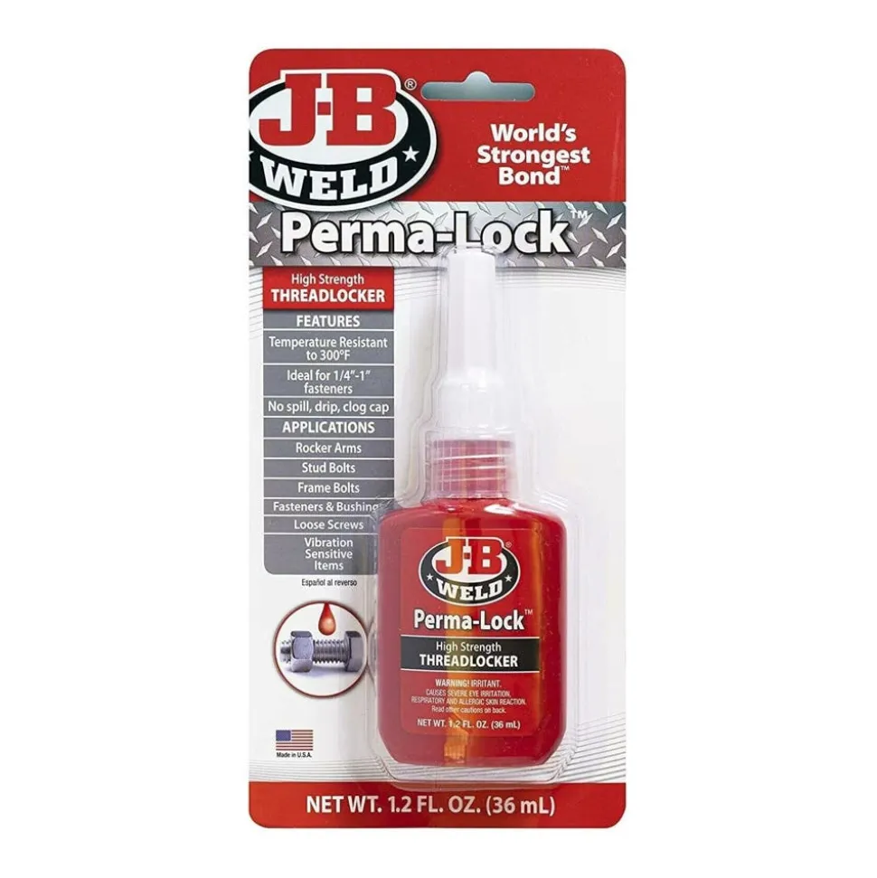 J-B Weld Perma-Lock Red Thread-Locker, High Permanent 50 mL 27150