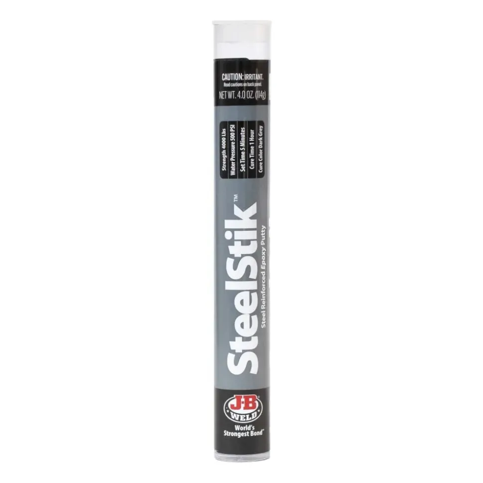 J-B Weld SteelStik Epoxy Putty (Repair Metal, Plastic, Fuel Resistant) - 4 oz 8268U