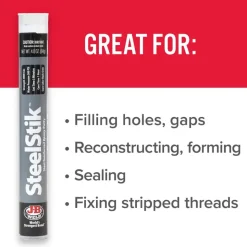 J-B Weld SteelStik Epoxy Putty (Repair Metal, Plastic, Fuel Resistant) - 4 oz 8268U
