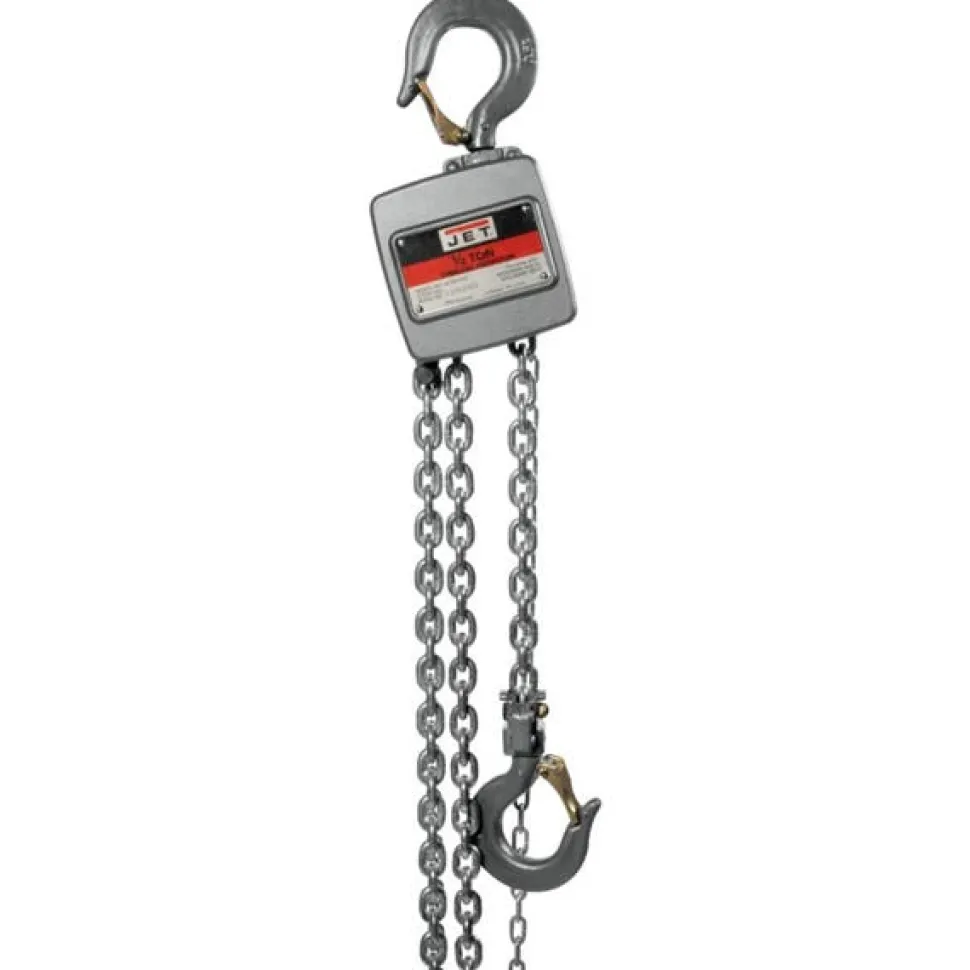 Jet AL100-050-10 1/2 Ton Aluminum Hand Chain Hoist with 10' of lift 133051