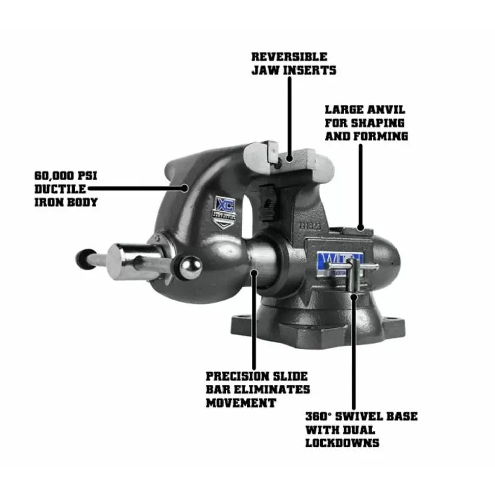 Jet Tradesman 1755XC Bench Vise, 5-1/2" Jaw Width, 5" Jaw Opening, 3-3/4" Throat WL9-28841