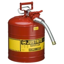 Justrite Type II AccuFlow Steel Safety Can 5 Gallon 1 Metal Hose 7250130