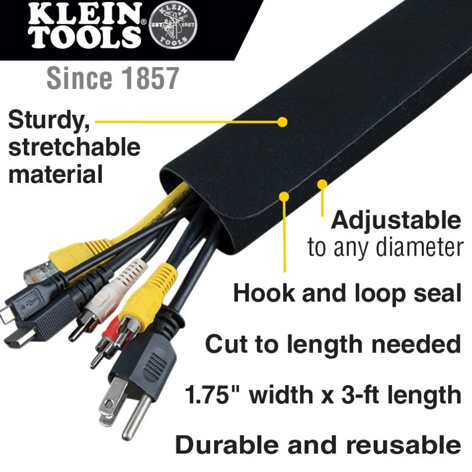 Klein Cable and Wire Management Sleeves, 175" Diameter, 3' Long 450-330