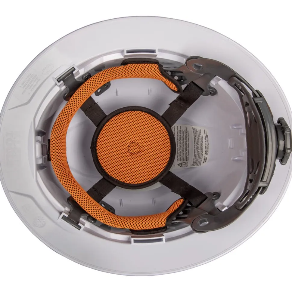 Klein Class E Type 1 Hard Hat, Non-Vented Full Brim Style - White 60400