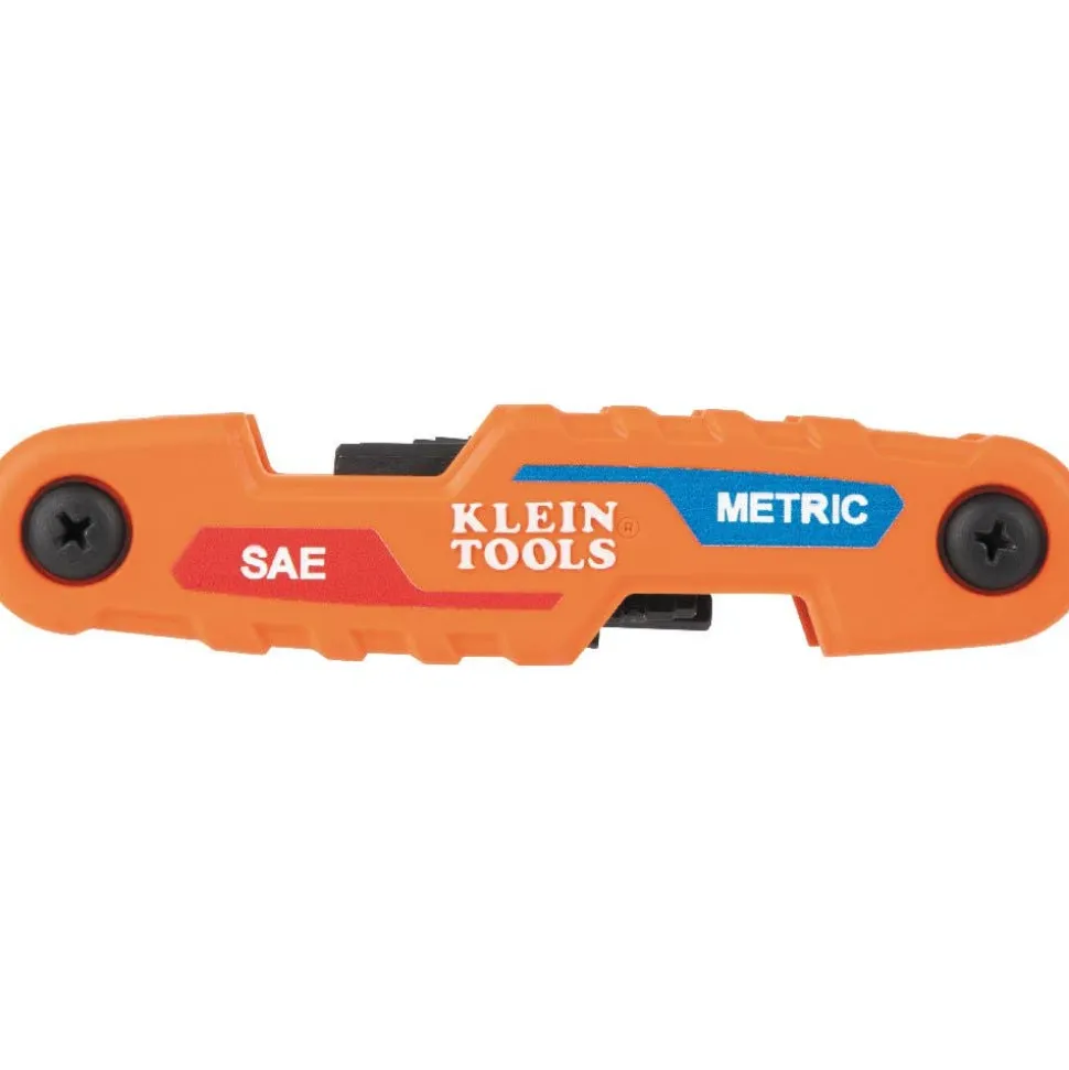Klein Compact Folding Hex Key Set, 12-Key, SAE, Metric Sizes 70590