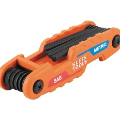 Klein Compact Folding Hex Key Set, 12-Key, SAE, Metric Sizes 70590