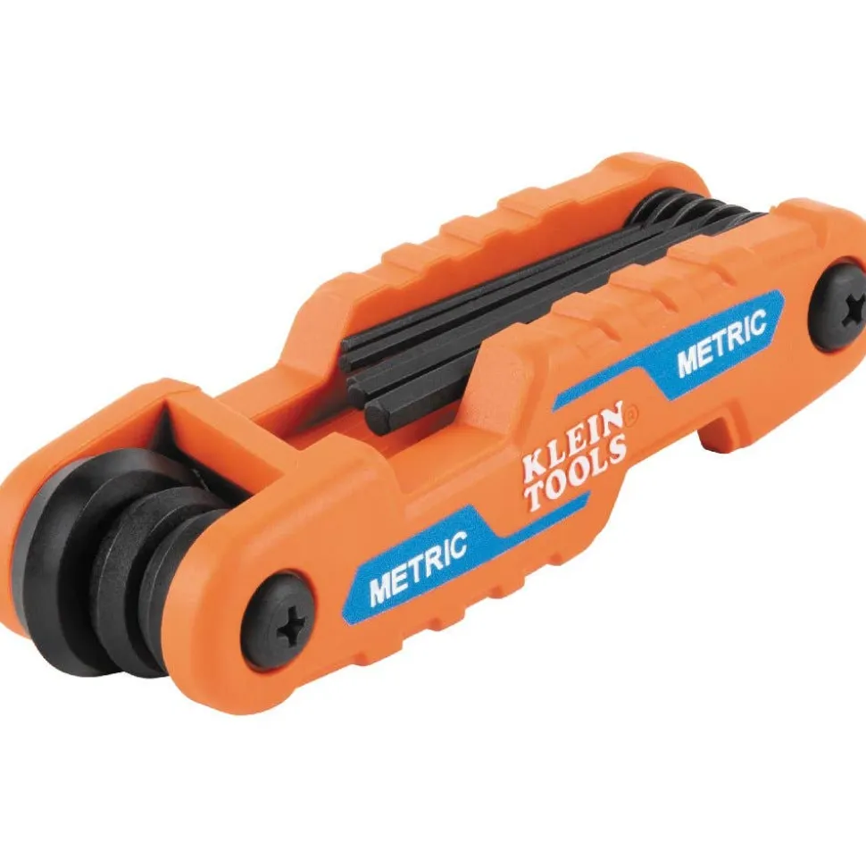 Klein Compact Folding Hex Key Set, 8-Key, Metric Sizes 70540M