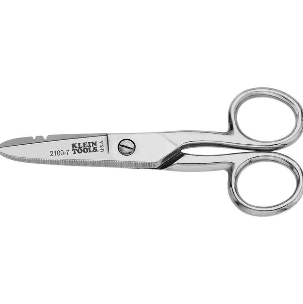 Klein Electrician's Scissors, Nickel Plated 21007