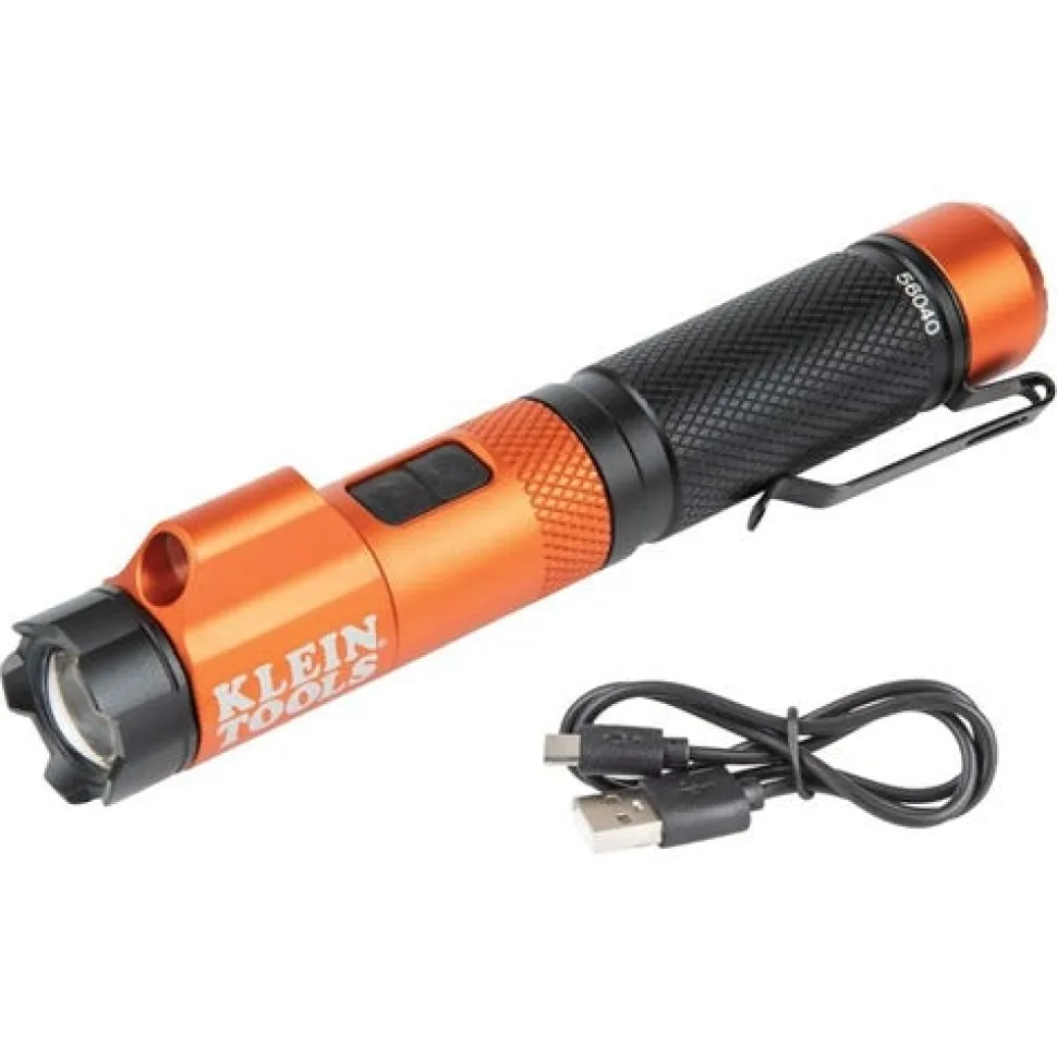 Klein Focus Flashlight w/ Red Laser USB Rechargeable 350 Lumens 56040