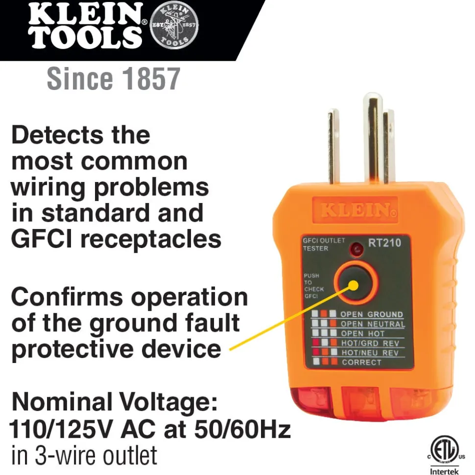 Klein GFCI Outlet Tester RT210