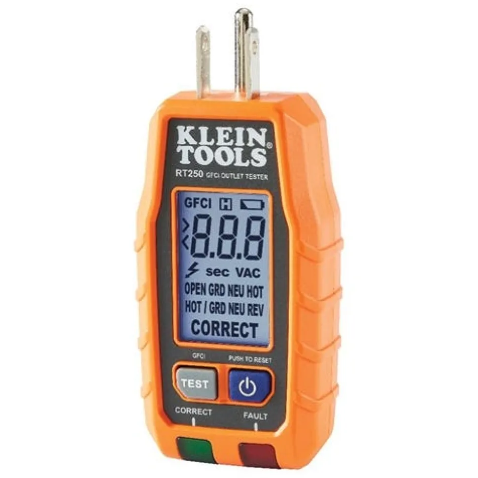 Klein GFCI Receptacle Tester w/ LCD RT250