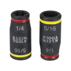 Klein 3-in-1 Impact Flip Socket Set, 1/4-Inch, 5/16-Inch, 2-Piece 32768