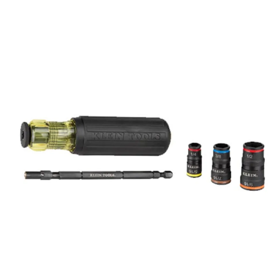 Klein 7-in-1 Impact-Rated Flip Socket Set w/ Handle 32910