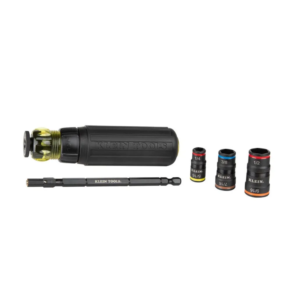 Klein 7-in-1 Impact Rated Flip Socket Set w/ Ratcheting Handle 32910RCHT
