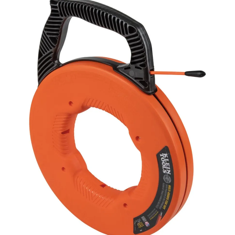 Klein 100' Multi-Groove Fiberglass Fish Tape with Nylon Tip 56383