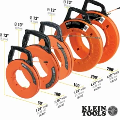 Klein 100' Multi-Groove Fiberglass Fish Tape with Nylon Tip 56383