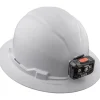 Klein Non-Vented Full Brim Hard Hat w/ Rechargeable Headlamp - White 60406RL