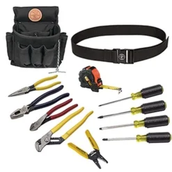 Klein 12 Piece Electrician's Hand Tool Kit with Belt 92003