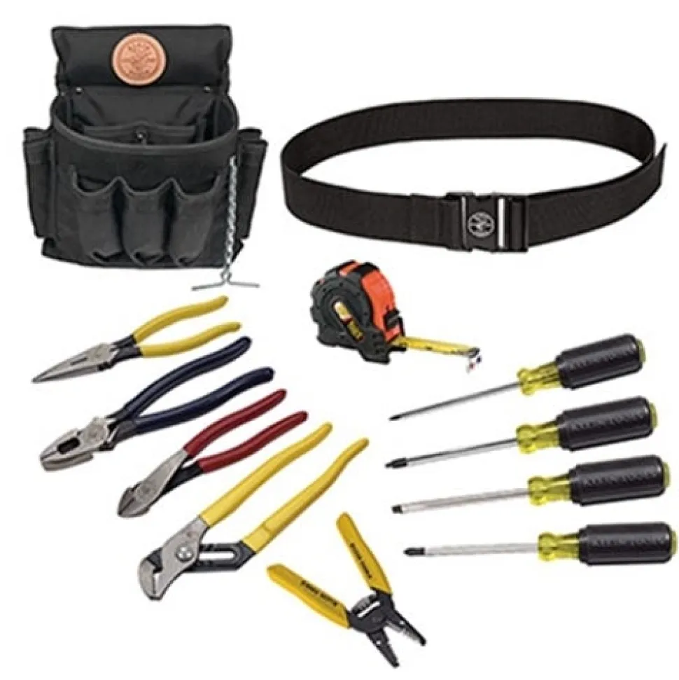 Klein 12 Piece Electrician's Hand Tool Kit with Belt 92003