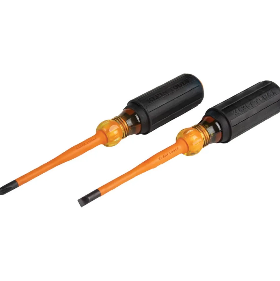 Klein 2 Piece Insulated Screwdriver Set - Slim-Tip Phillips and Cabinet Tips 33732INS