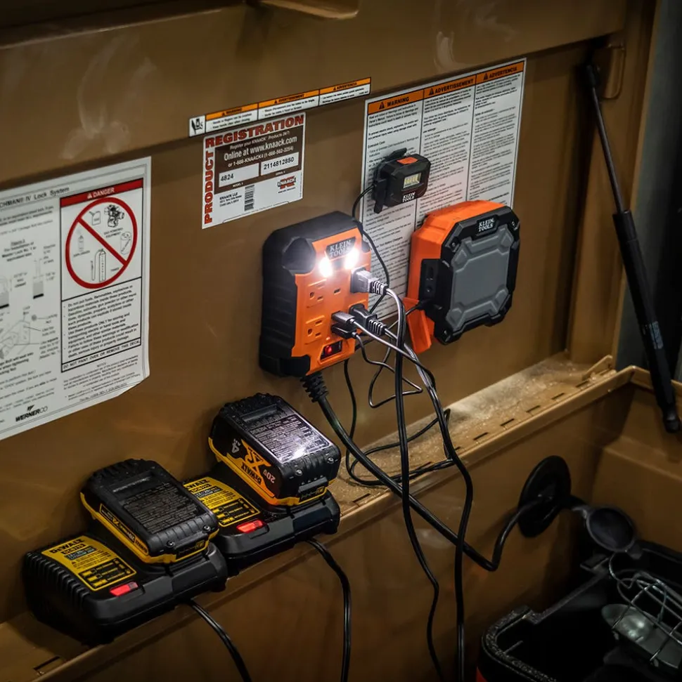 Klein PowerBox 1, Magnetic Mounted Power Strip with Integrated LED Lights 29601