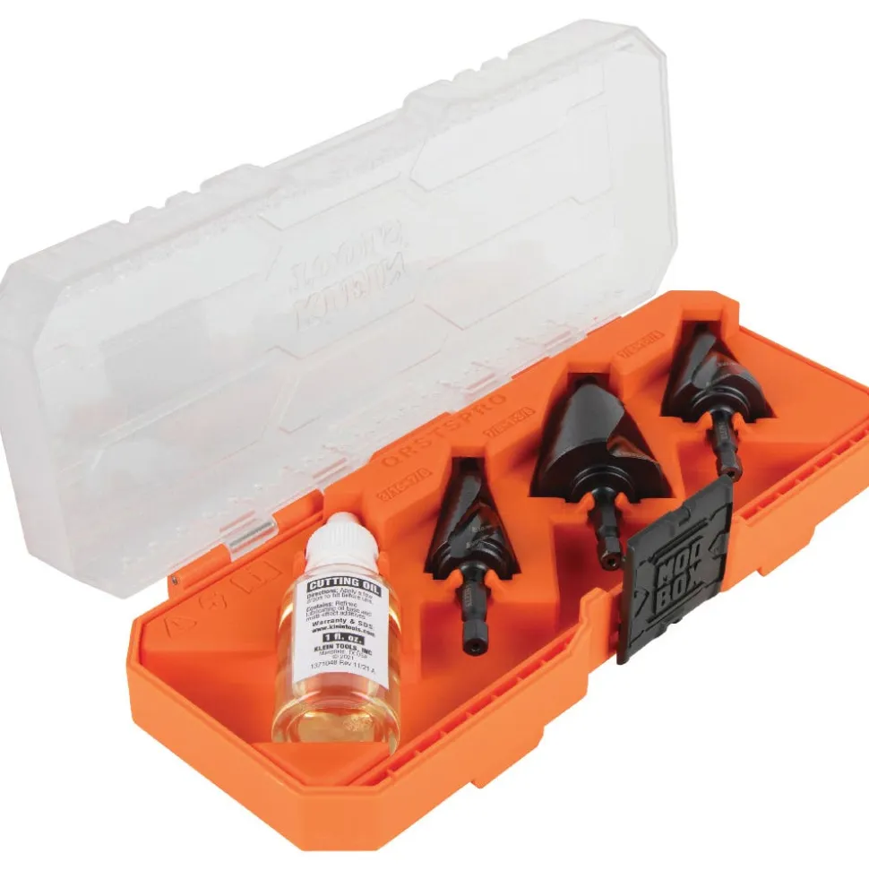 Klein Premium Electrician's Quick Release Step Bit Set, 3 Piece QRSTSPRO