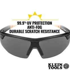 Klein Standard Safety Glasses, Gray Lens 60160
