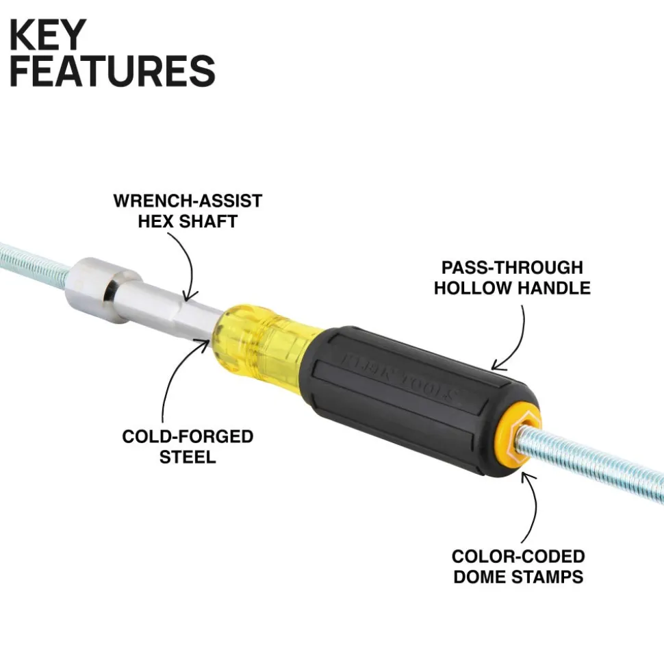 Klein Tools Color-Coded Hollow-Shaft Heavy-Duty Nut Driver, 5/16" 654516