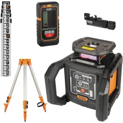 Klein Tools Green Rotary Laser Level, Self-Leveling with Plumb Spot and Tripod 93RLS