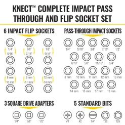 Klein Tools KNECT Complete Impact Pass Through and Flip Socket Set, 39-Piece 65500KNECT