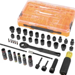 Klein Tools KNECT Complete Impact Pass Through and Flip Socket Set, 39-Piece 65500KNECT